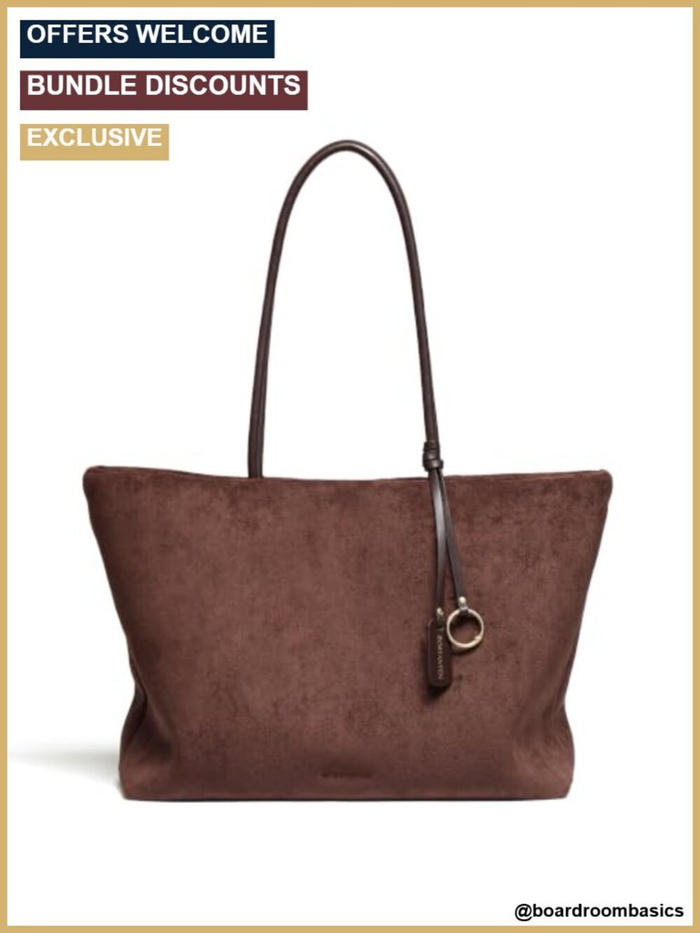 Faux Suede Slouchy Work Tote Bag Large Lightweight Top Handle Laptop Bag